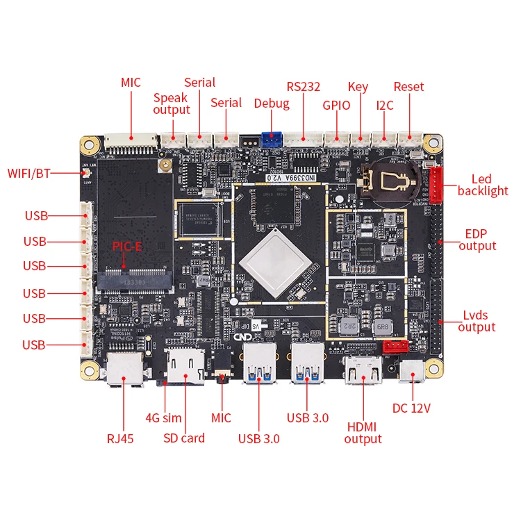 RK3288 Android board kits for lcd android 7inch 10inch touch screen monitor