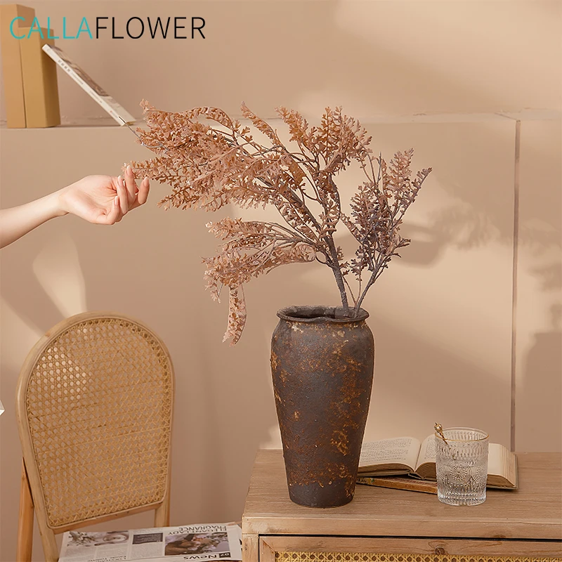 MW82105 Factory Direct Sale Artificial Dry Two Fork Fog Branch Artificial Plastic Plant 90 Soft Rubber Material For Party Deco
