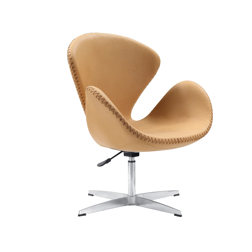 Nordic Europe Leather Living Room Chair New Design Revolving Upholstered Lounge Chairs Leisure Chair