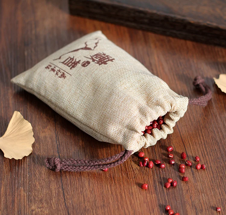 Natural Burlap Bags Jute Hessian Drawstring Sack Small Wedding Favor Gift Jute dust Bag
