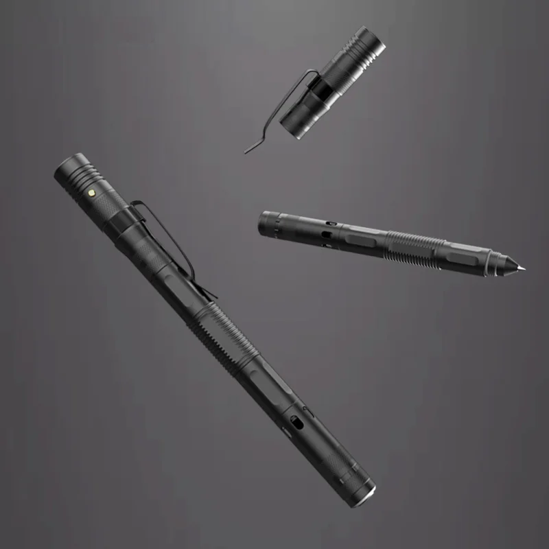 Portable Multi-function Tactical Pen With LED Light Outdoor Multi-role Self Defense Pen Mini Flashlight