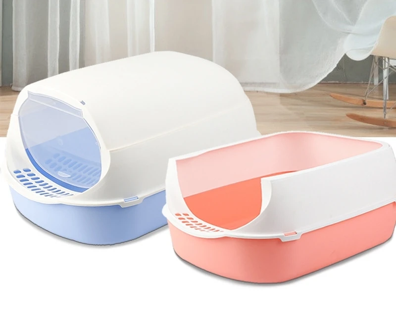 new odour-resistant fully-closed thicken removable cat litter automatic box large space with cover & scoop cat litter box