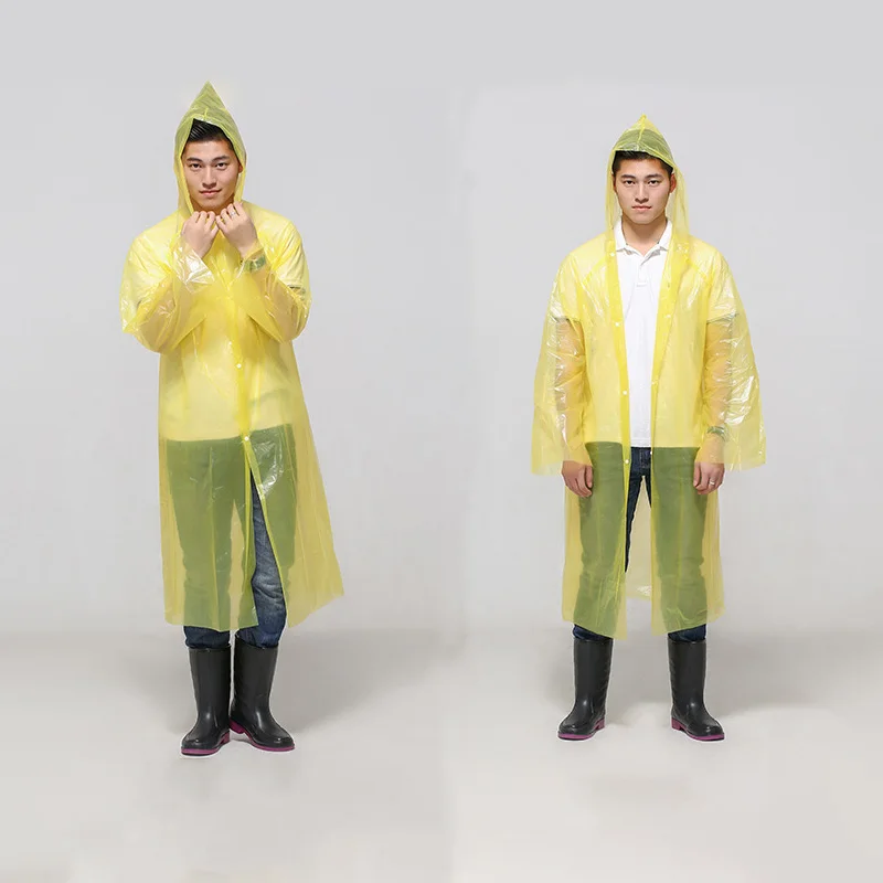 Disposable Clear Rain Ponchos with Hood for Adults Family Women Men Individually Wrapped Bulk Emergency Durable Raincoats