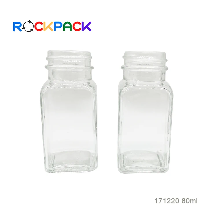 80ml Kitchen Canisters Glass Creative square glass barbecue seasoning spice bottles