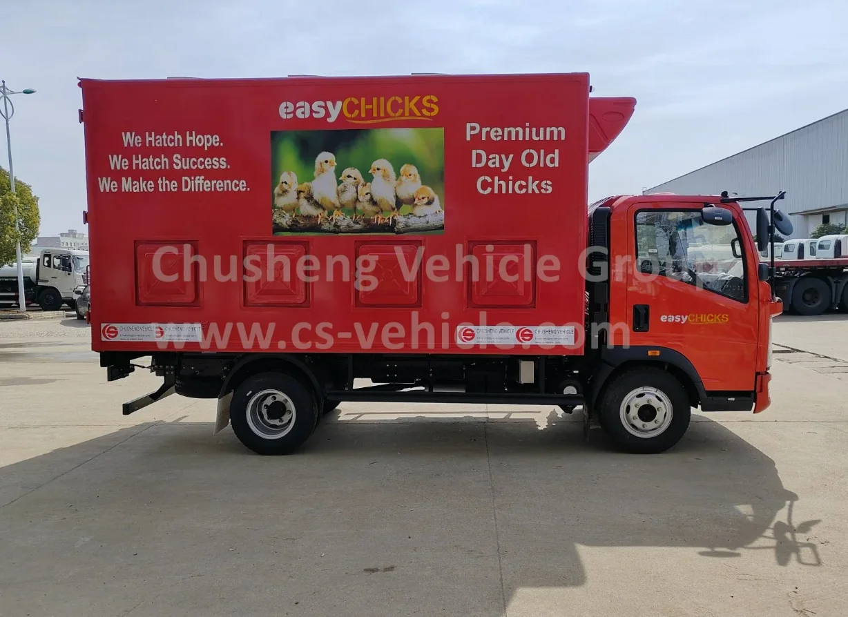 Customized HOWO 4X2 Live Baby Chick Poultry Delivery Truck