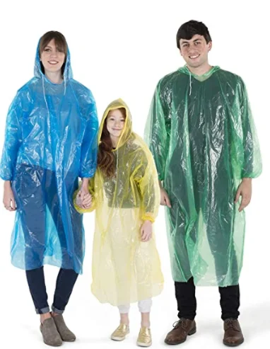 Promotional Emergency Raincoat Women clear Disposable Rain Poncho with