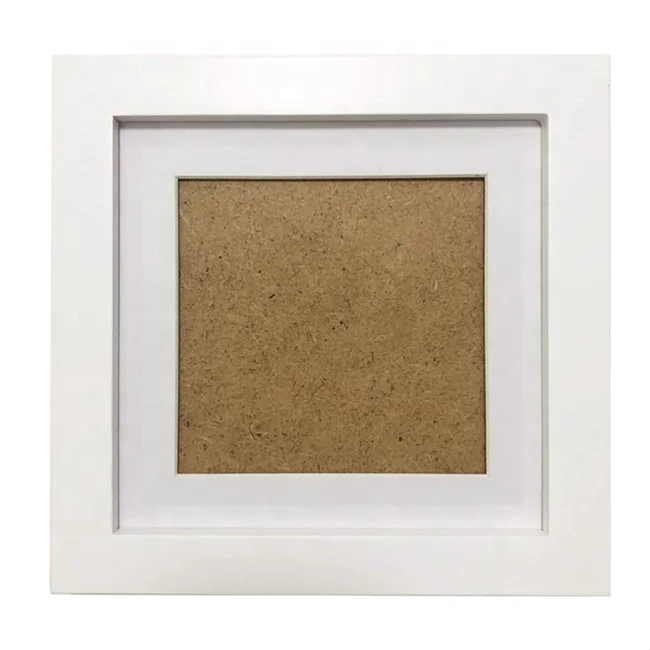 Wooden photo frame 6x6 Picture Frames Black/White with Mat 4x4 . 6x6 Photo Frame Square