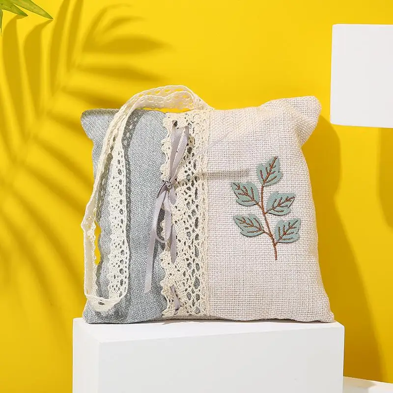 Food Grade Packaging Custom Sachets Bamboo Charcoal Natural Embroidered Box 10 Animal Round China Style Rope The Embroidery 1pcs