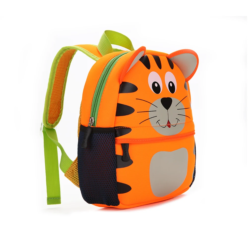 New Design Custom Neoprene Cute Cartoon 3D Kids Zoo Animal Backpack For Kids