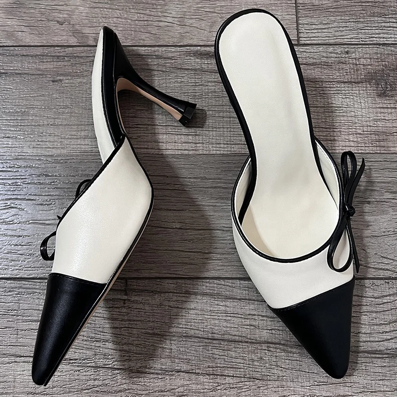 Factory stylish 2024 trending low heeled sandals mule shoes for women