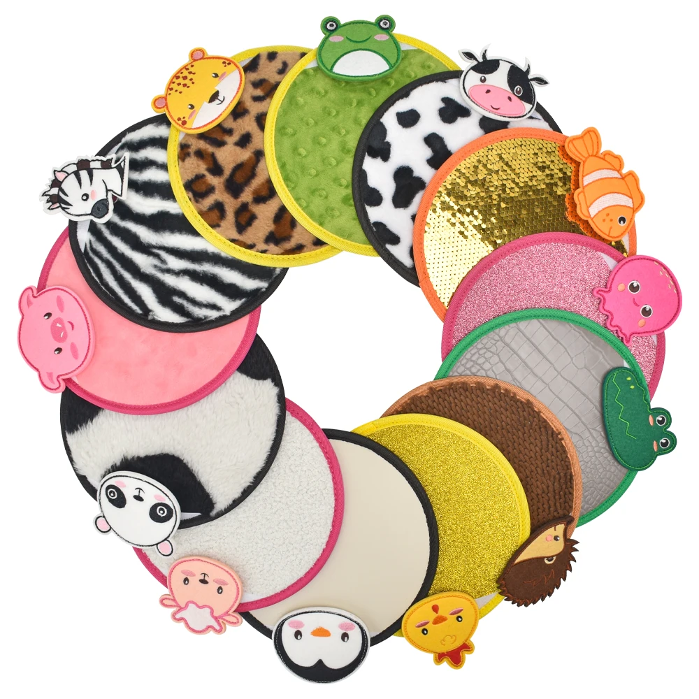 Round Shape Sensory Mini Mats Sensory Floor Tiles Wall Panel Room Assorted Textured Tactile Toy for Child Autistic Calming