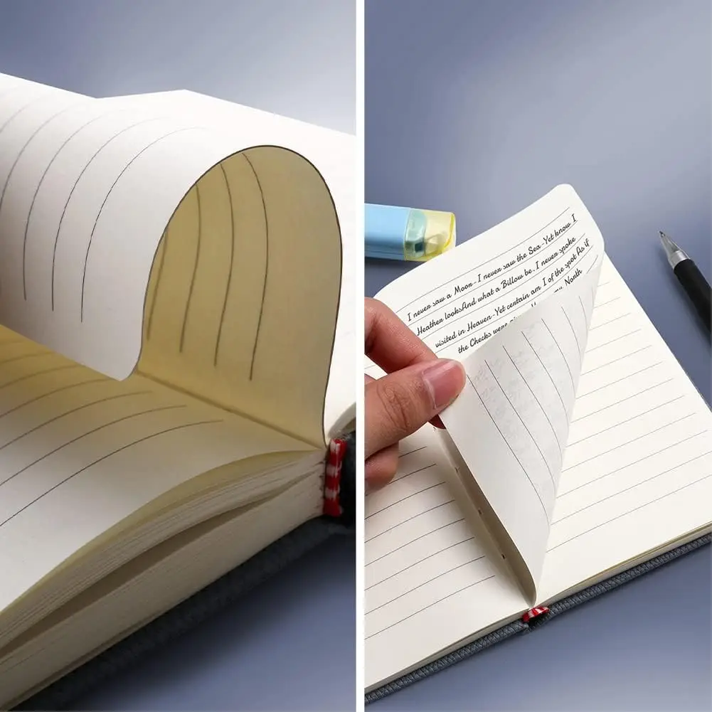 Pocket Mini A7 Notebook, 3.9 x 2.7 Inch, Hard Cover with 200 Pages, Leather Diary with Bookmark & Elastic Closure
