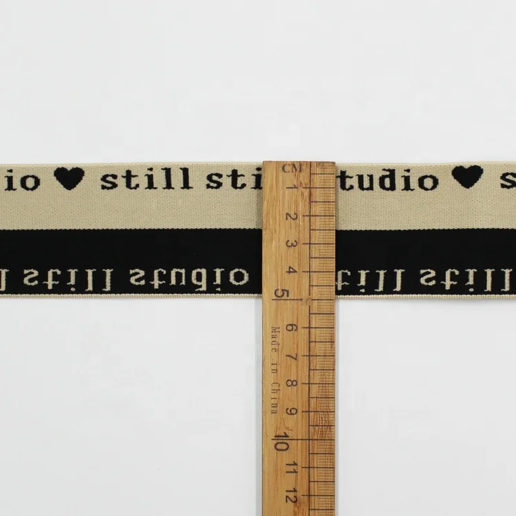 Customize 2 inch woven logo elastic band tape 50mm branded stretch ribbon for panties underwear elastic waistband