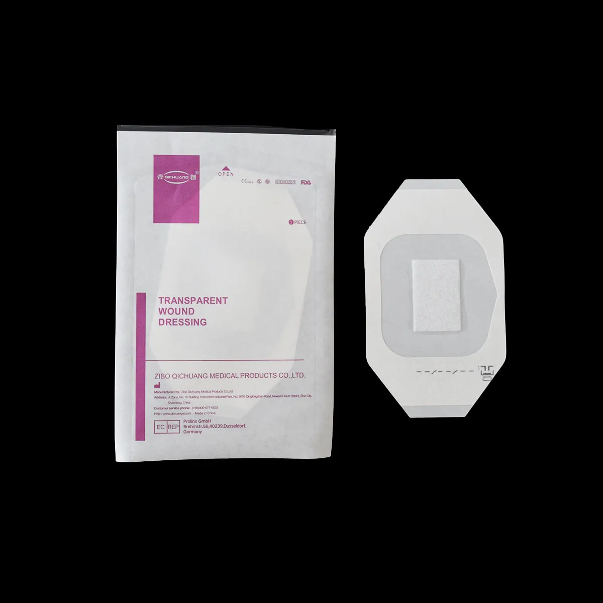 Medical Supply Transparent Waterproof PU Dressing Sterile Wound Dressing with Absorbent Pad
