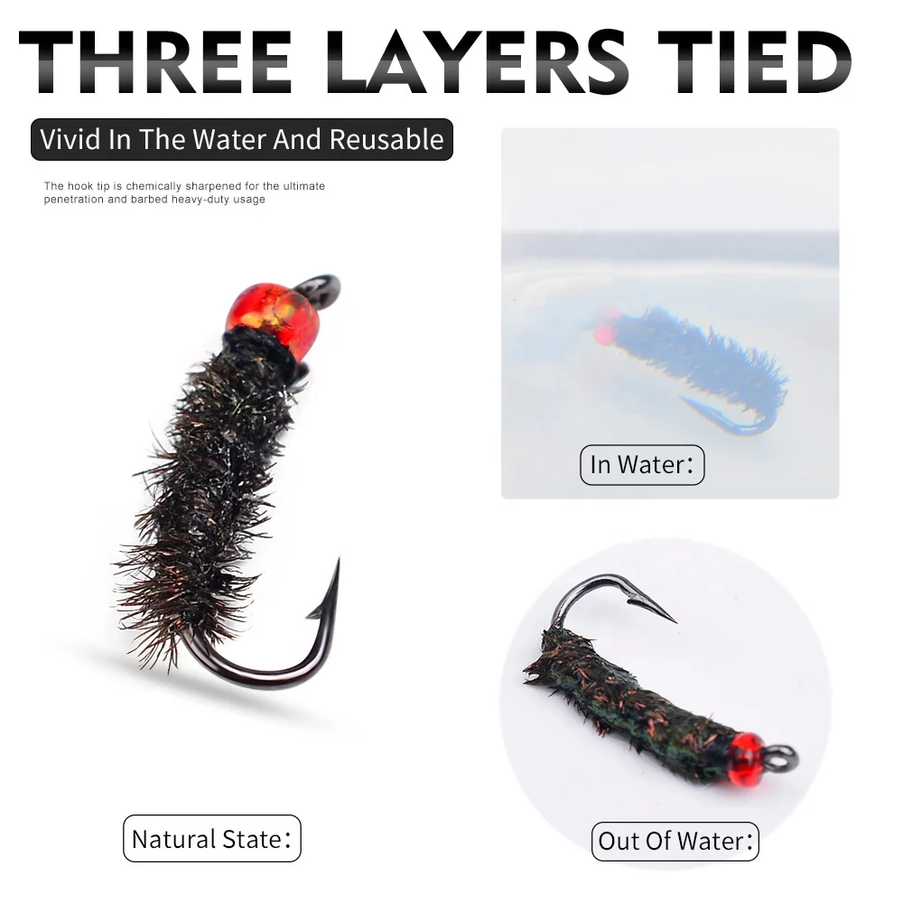 20pcs/bag High Quality Fly Fishing Hooks Insect Bait Trout Bass Fishing Tackle Fly Fishing Lures