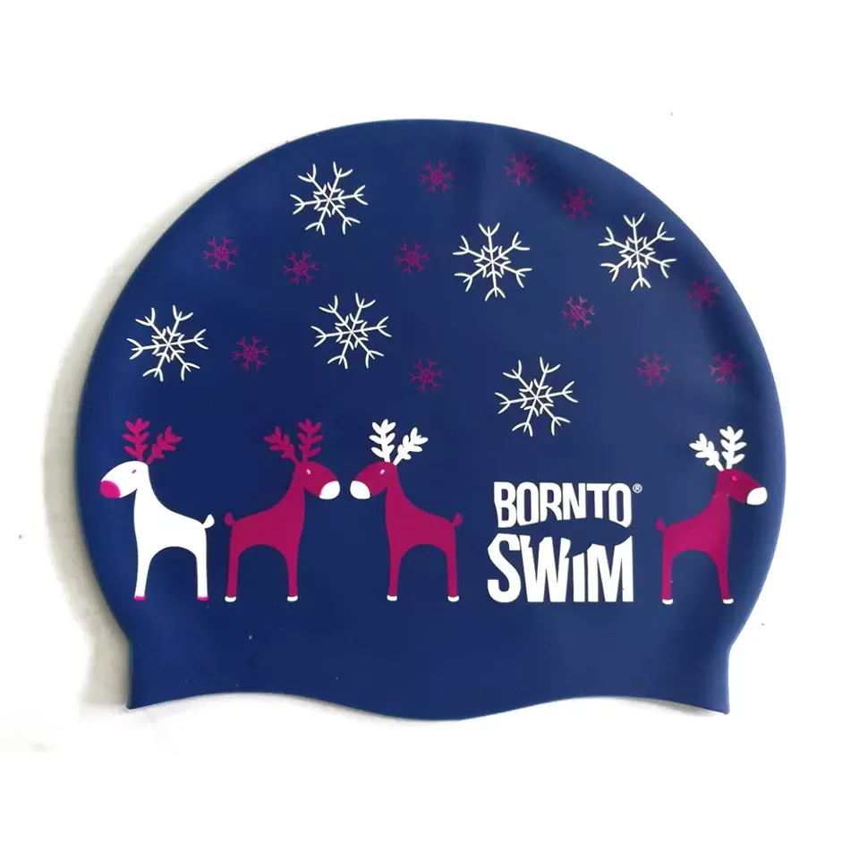 Hot Sale Eco friendly 100% Silicone Swimming Cap High Quality Waterproof Ear Protection printer swimming goggles and cap for kid