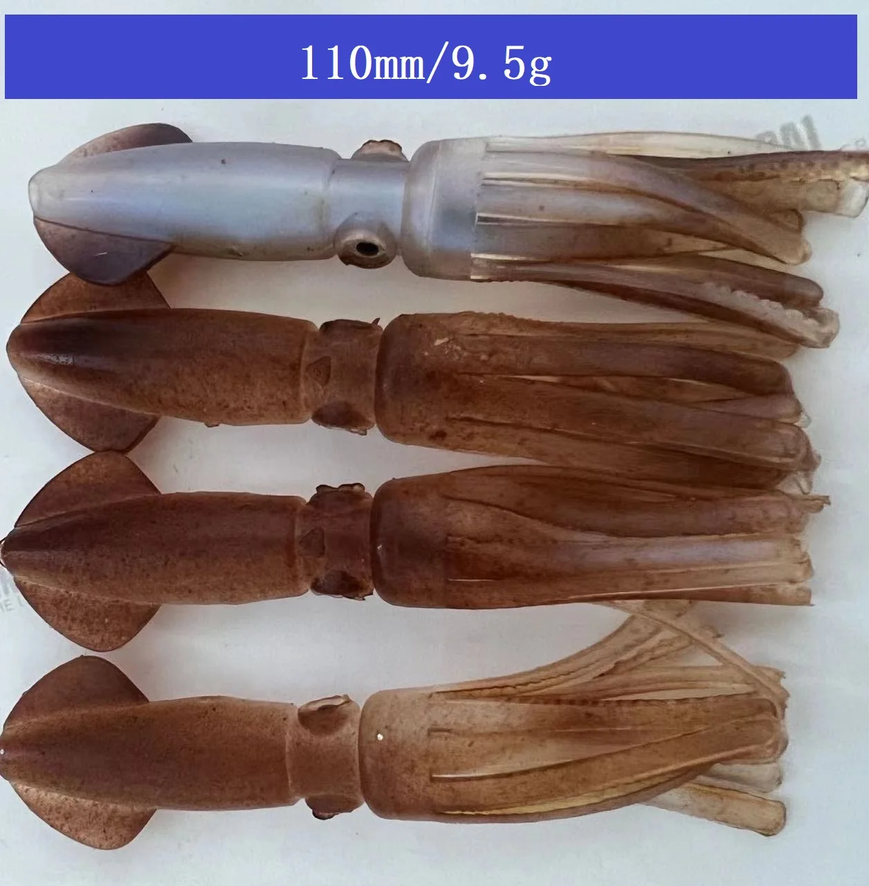 ZHUO RUN Wholesale 100mm 9.5g soft squid lure