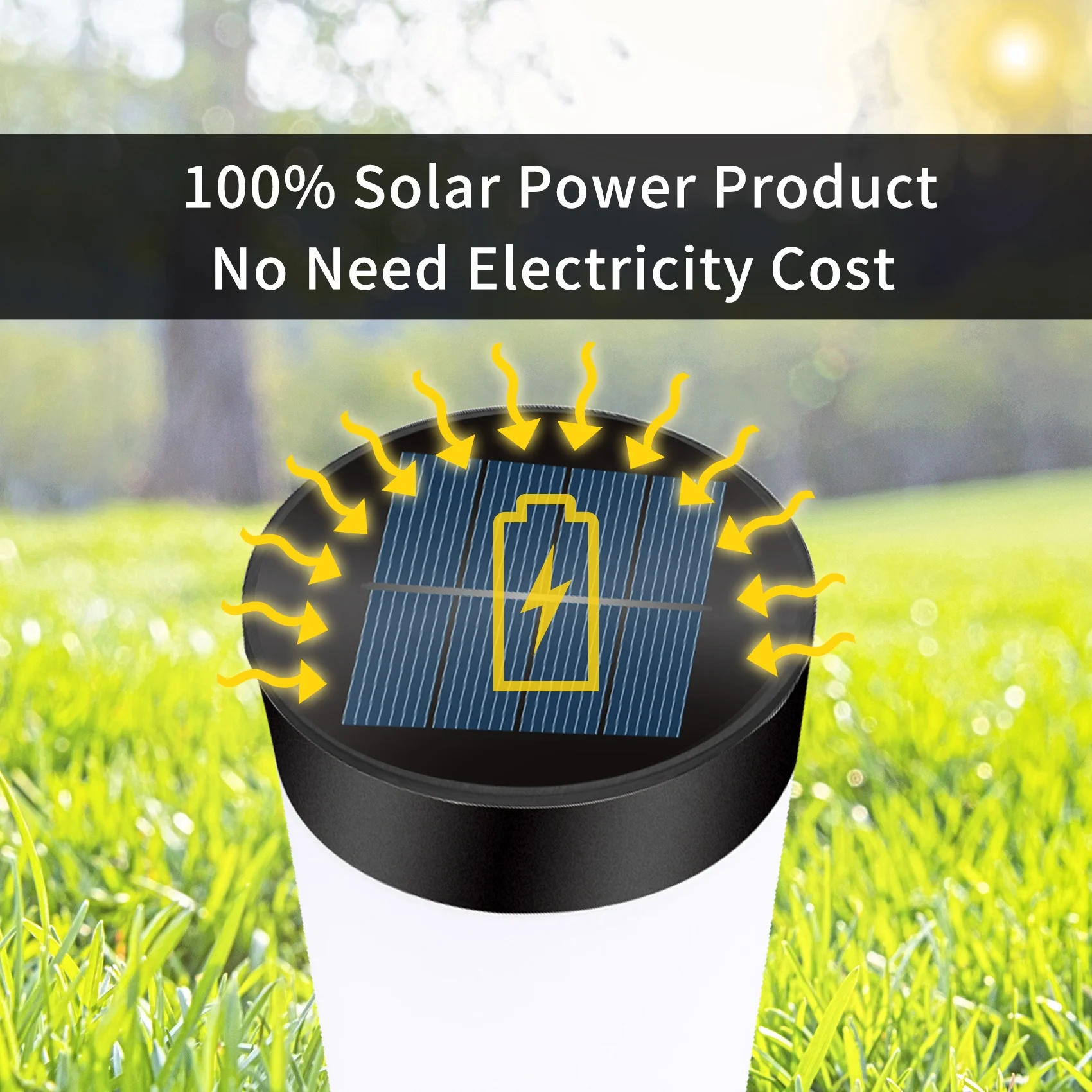 Solar Panel Power Battery LED Garden Lights Solar Stainless Steel Decoration Pathway Bollard Light Garden Street Lights