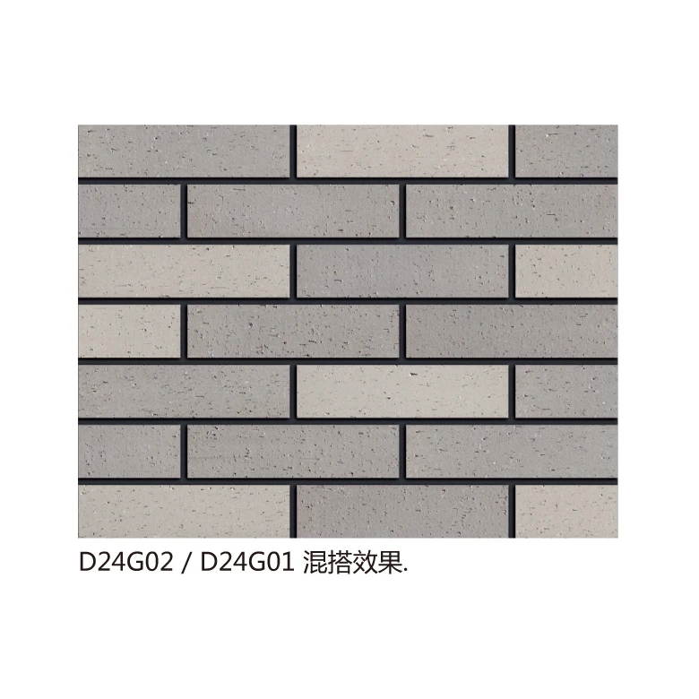 Villa garden fence decorative grey brick slip terracotta material smooth L shape 90 angle bricks exterior wall brick look panel