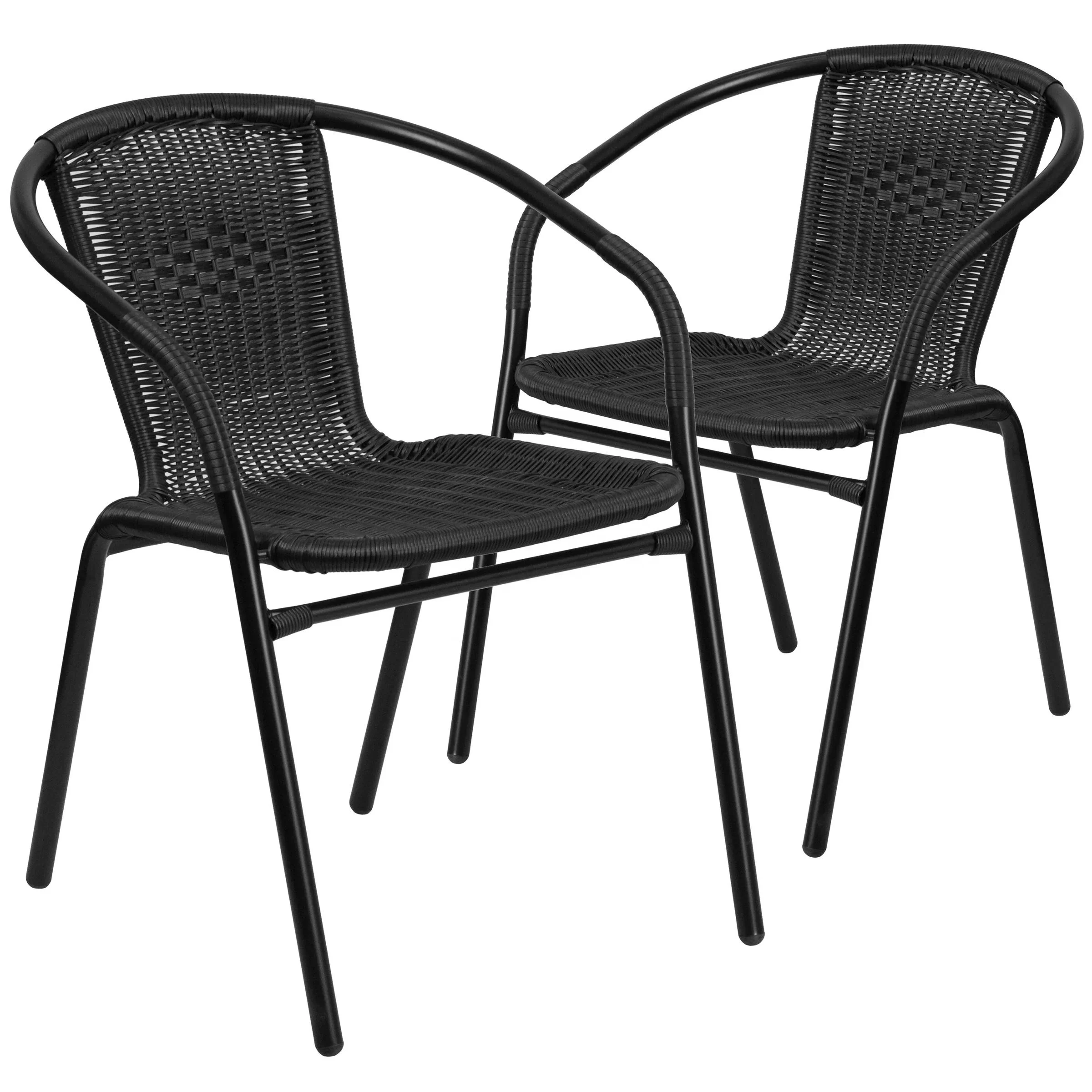 Outdoor Aluminum Patio Chair French Bistro Dining Rattan Chairs Furniture Outdoor  Stacking Chair