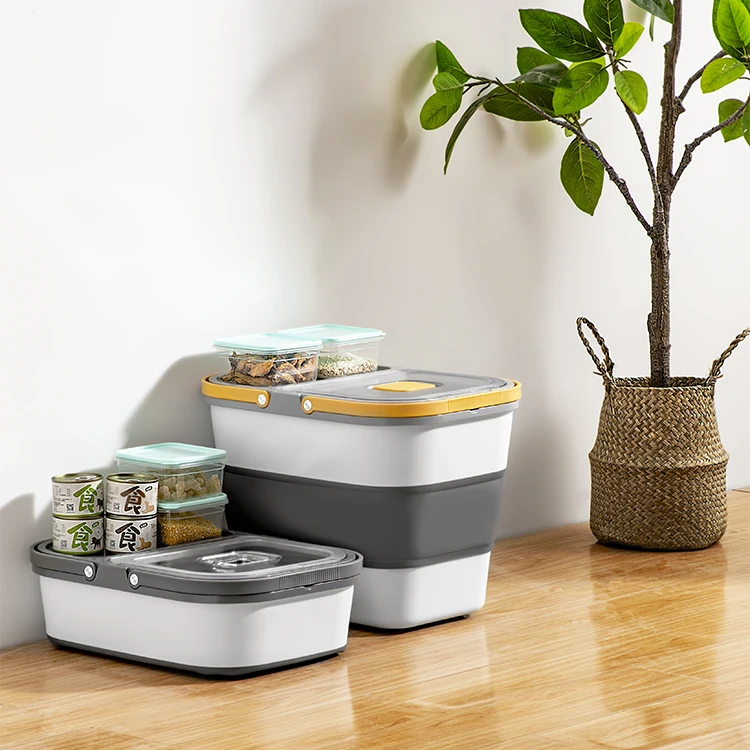 High quality Fold-able grain container box 50L food storage Bucket