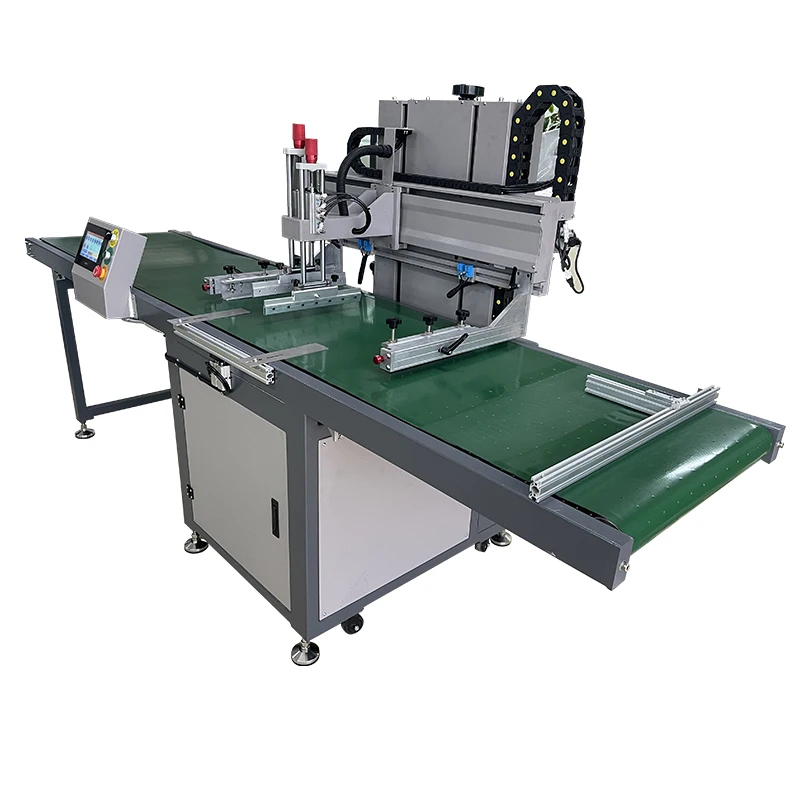 factory supply Automatic vertical flat Screen Printing table Machine with conveyor belt for packing bags