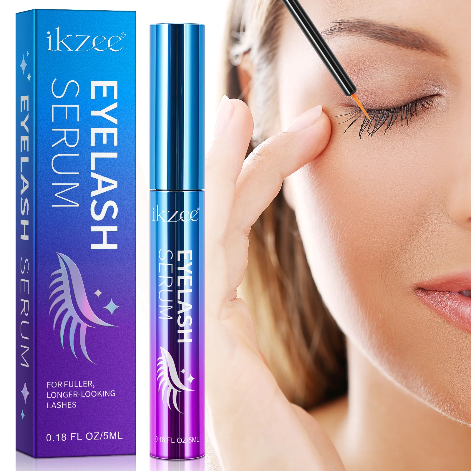 IKZEE treats sparse short eyelash and eyebrow lash serum eyelash serum growth lash lift aftercare eye lash growth serum