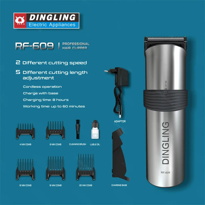 Dingling 609 RF-609 Professional Barber Trimmer New Design High Quality Electric Cut Hair Machine For Men