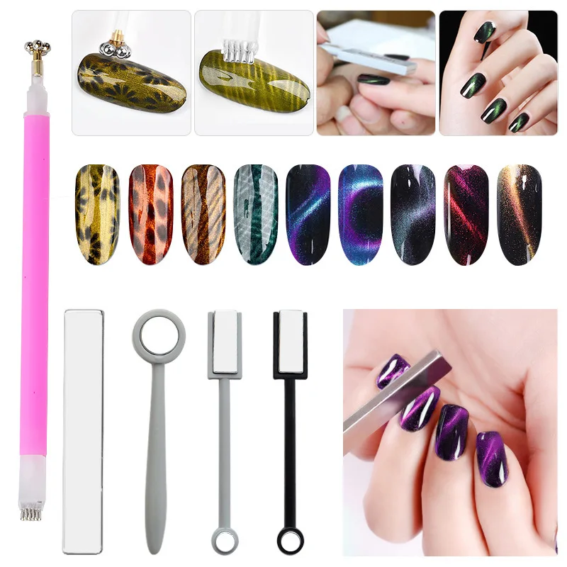 Professional Double-Ended Strong Nail Magnet for Cat Eye Gel Nail Polish Suitable for Personal DIY or Nail Salon