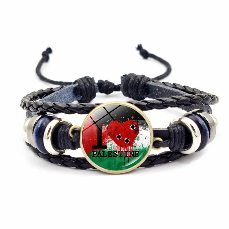 Handmade Custom Country Flag Free Palestine Gaza Bracelet Palastine Wristband Palestinian