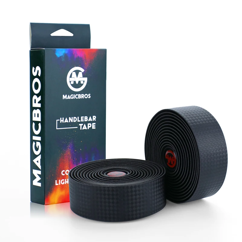 Customize Good Road Bike Handlebar Tape Carbon Pattern Road Bike Bar Tape with Stoppers