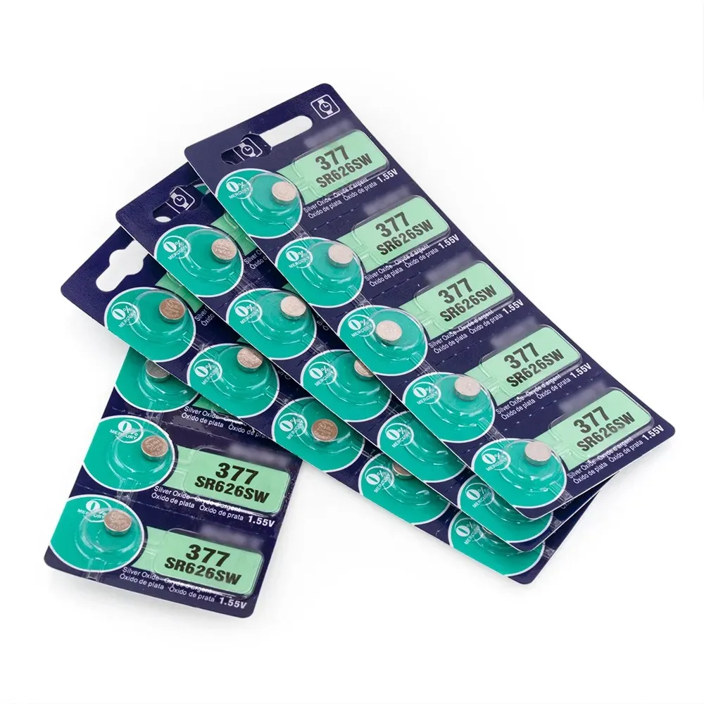 Flydatronic wholesale single pack 10pcs SR626SW 377 SR927SW 395 watch battery button battery silver oxide for murata