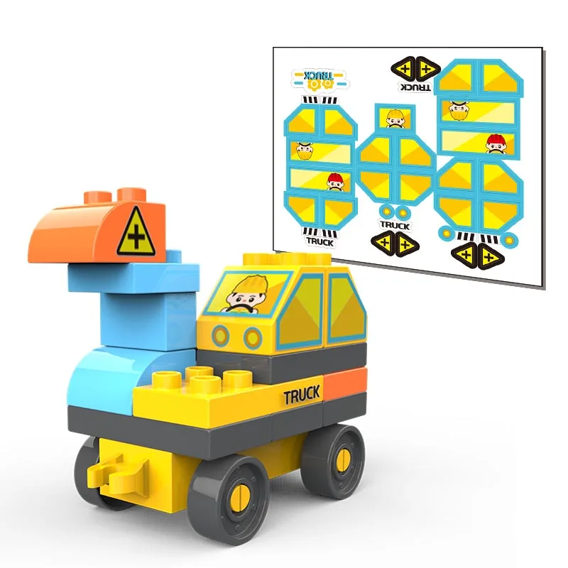 Kids DIY Plastic Engineering Vehicle Truck Car Model Toy Building Set Boy Gift Toy Construction Building Block Set