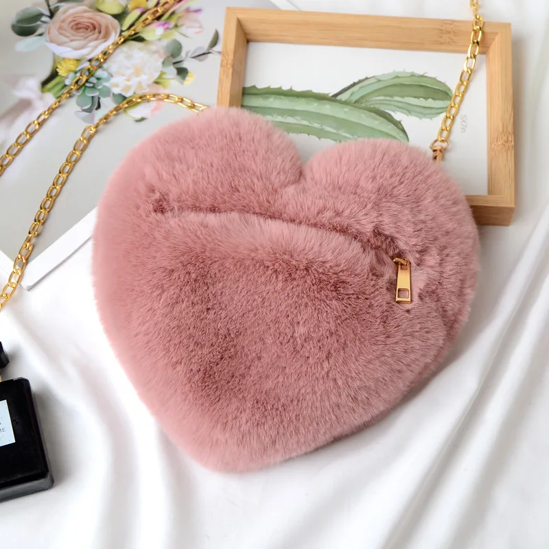 
Best selling top quality best price fur bag plush bag love faux fur bag 