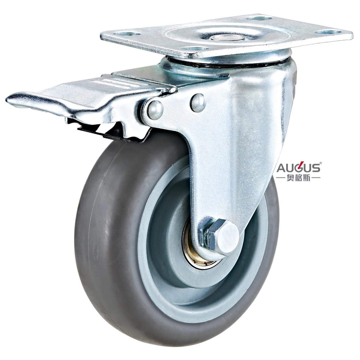 stem locking castor 5 inch  tpr wheel trolley caster wheel medium duty