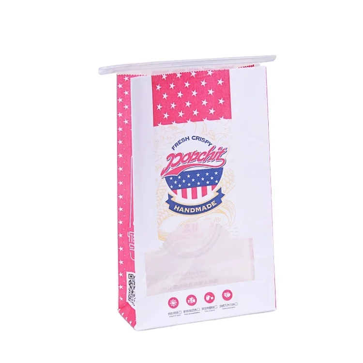 Factory custom popcorn wire strip window fruit growing paper bag