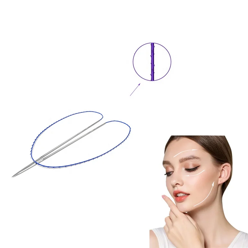 Absorbable Sterile 18g 19g 100mm 120mm Face Lift Thread Chest Buttock Lift Molding Cog Flat Shark Teeth Pdo Threads