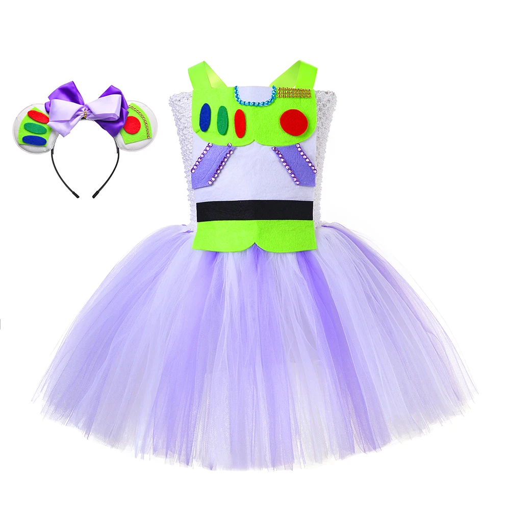 Toddler Kids Dress For Girls Toy Cosplay Astronaut Tutu Cosplay Costume for Kids Light year Dress up Clothing Set for Halloween