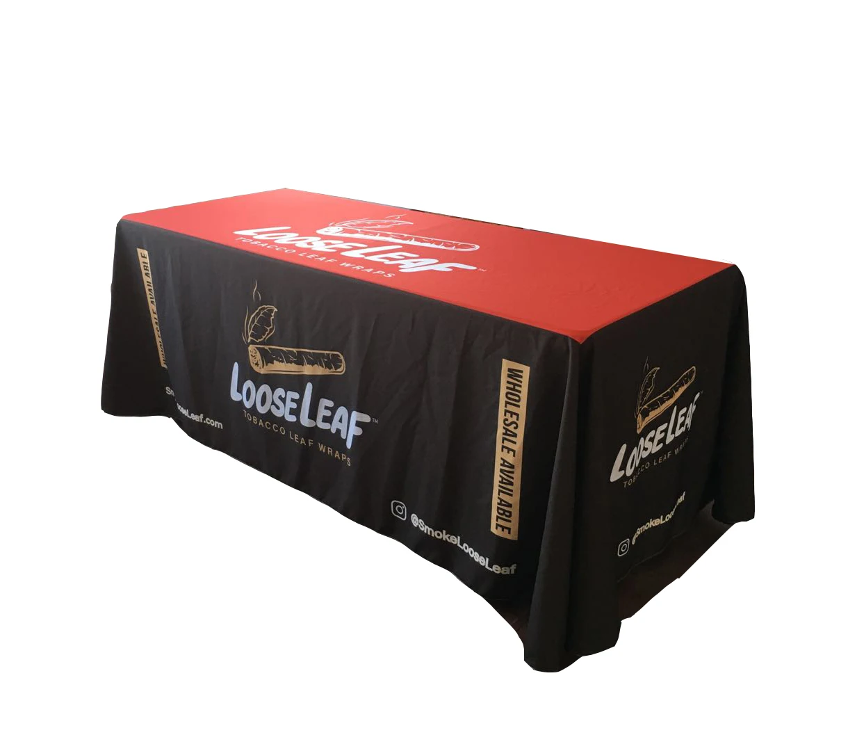 China Supplier Wholesale Advertising Table Cover Fabric Custom Logo Fitted Table Cloth