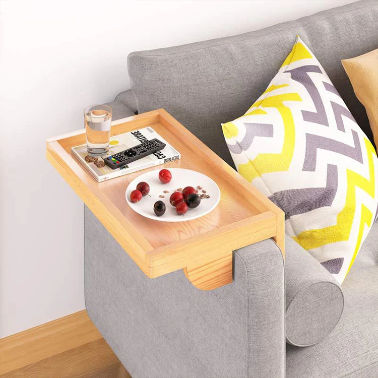 Easy To Install Bedroom Furniture Bedside Shelf Table Punch-Free Solid Wooden Floating Bedside Organizer