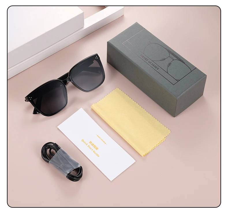OEM high quality Smart earphone glasses 2 in1 TWS Voice assistant audio music BT calling touch control MZ07 smart sun glasses