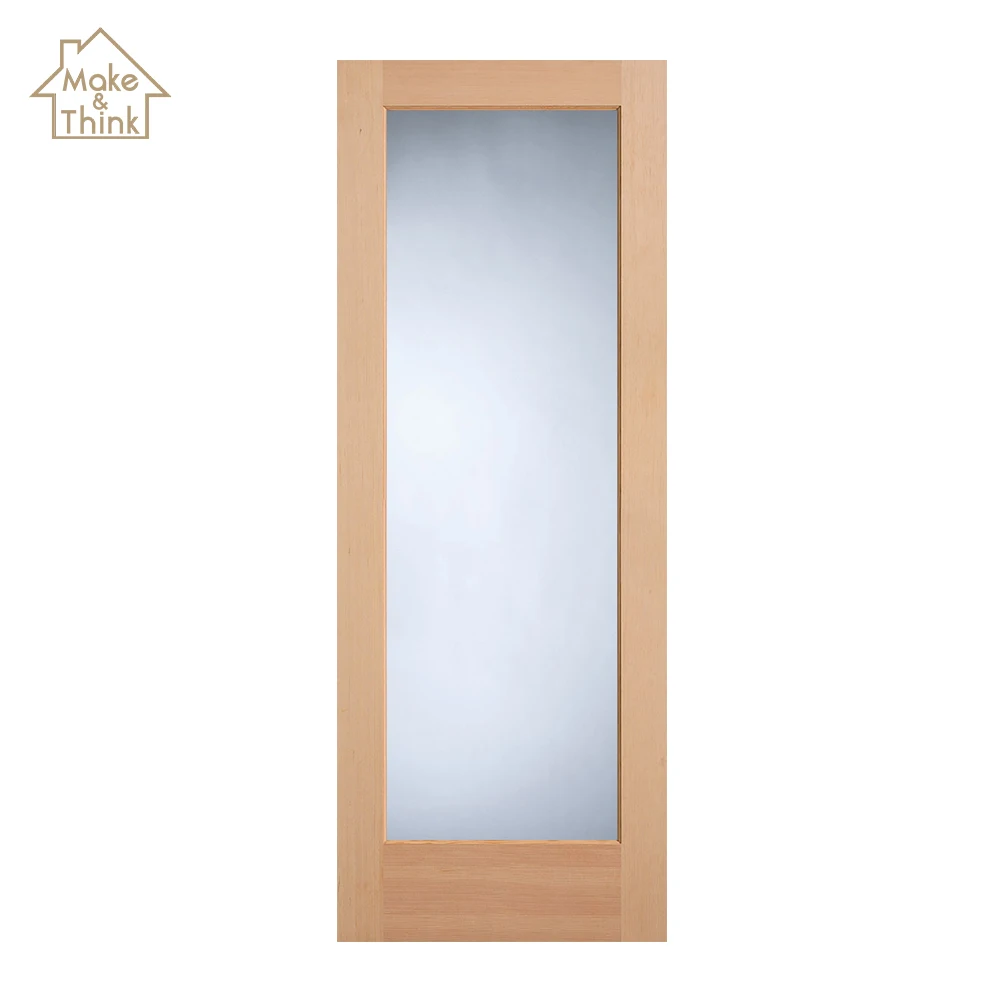 
Unbreakable living room glass wood timber french swing door portas francesas 