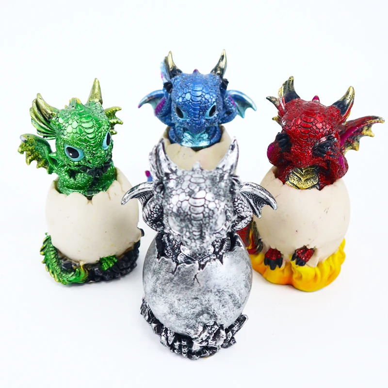 Creative Handmade No Seeing No Listening No Speaking Dragon Decor Resin Dragon Egg With Dragon Statue