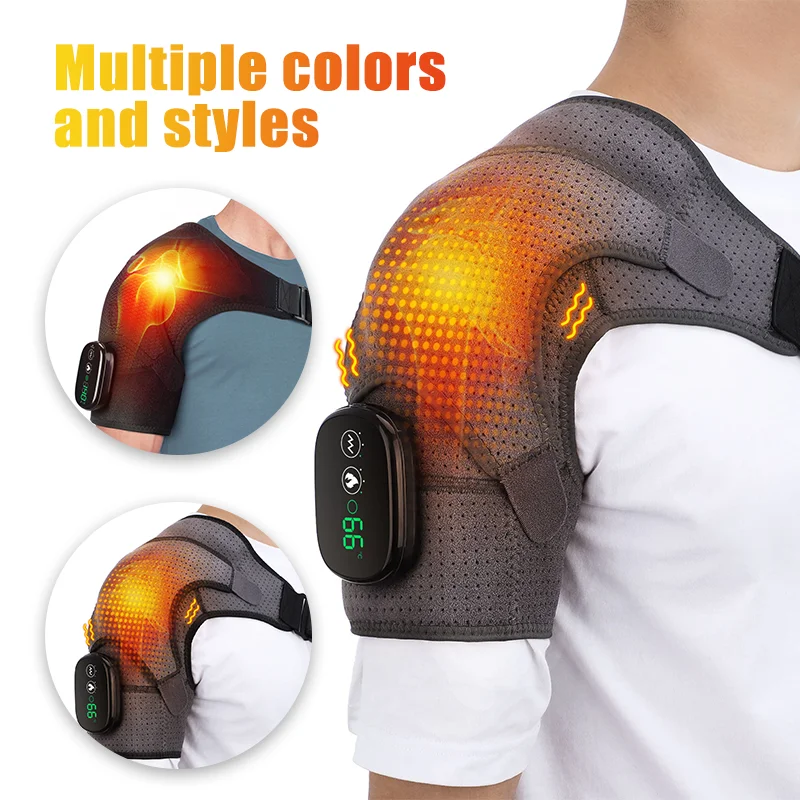 Women Men Health Care Portable Vibration Brace Support Wrap Heated Shoulder Pad Massage Belt and Shoulder Massager