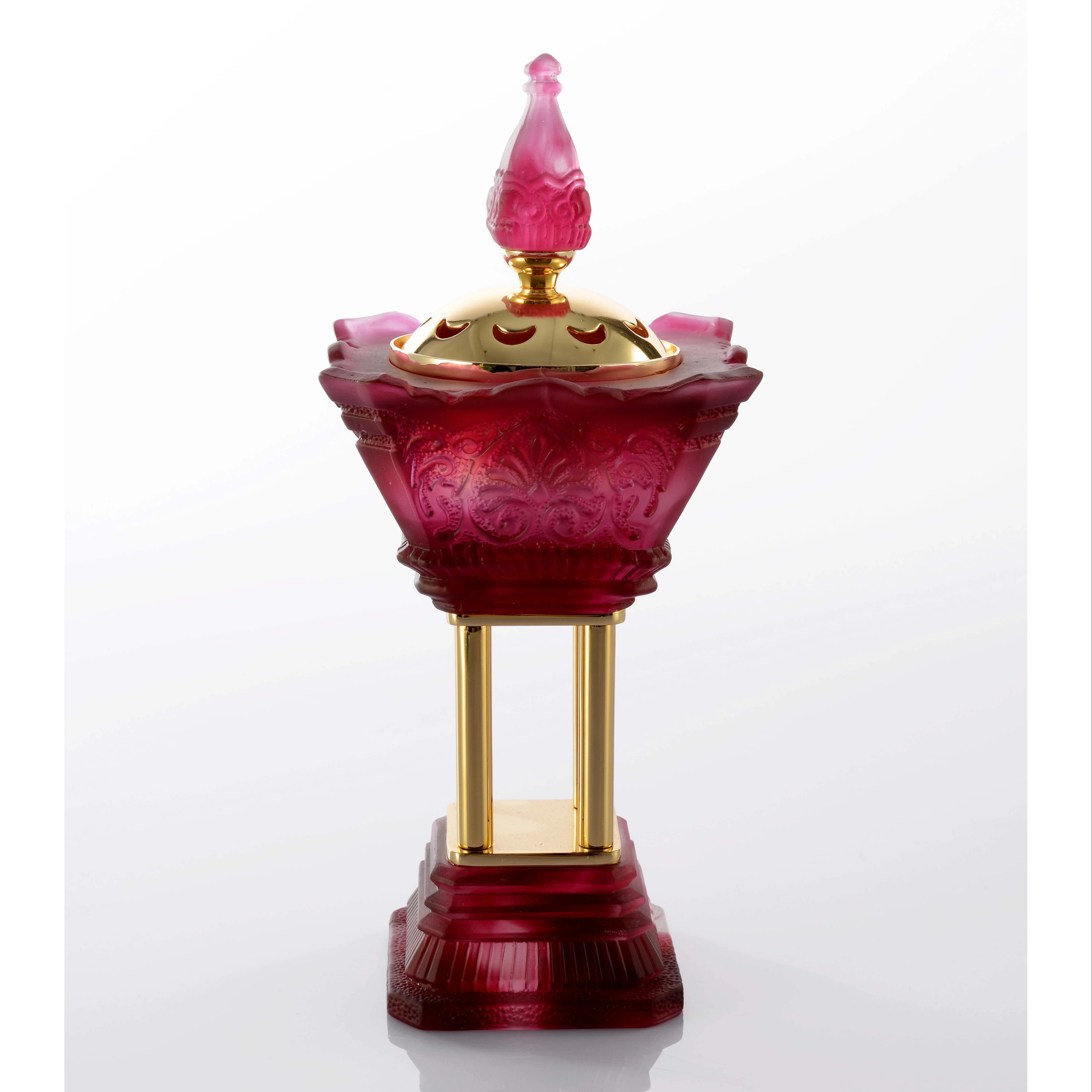 Pious Religious Arabic Style Censer Ramadan Mubkhar  Liuli Crafts Incense Burner stand for home decor