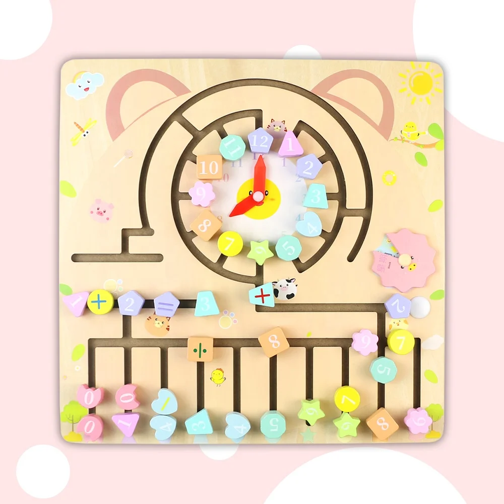 Детская просвещение научные образовательные игрушки календарь часы игрушка Рано Математика Образование Математика расчет лабиринт