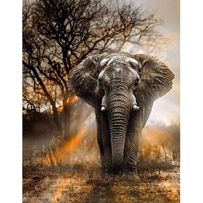 Hot Sale Wholesale Custom Home Wall Decor Cross Stitch Elephant Full Drill diy 5d Diamond Painting