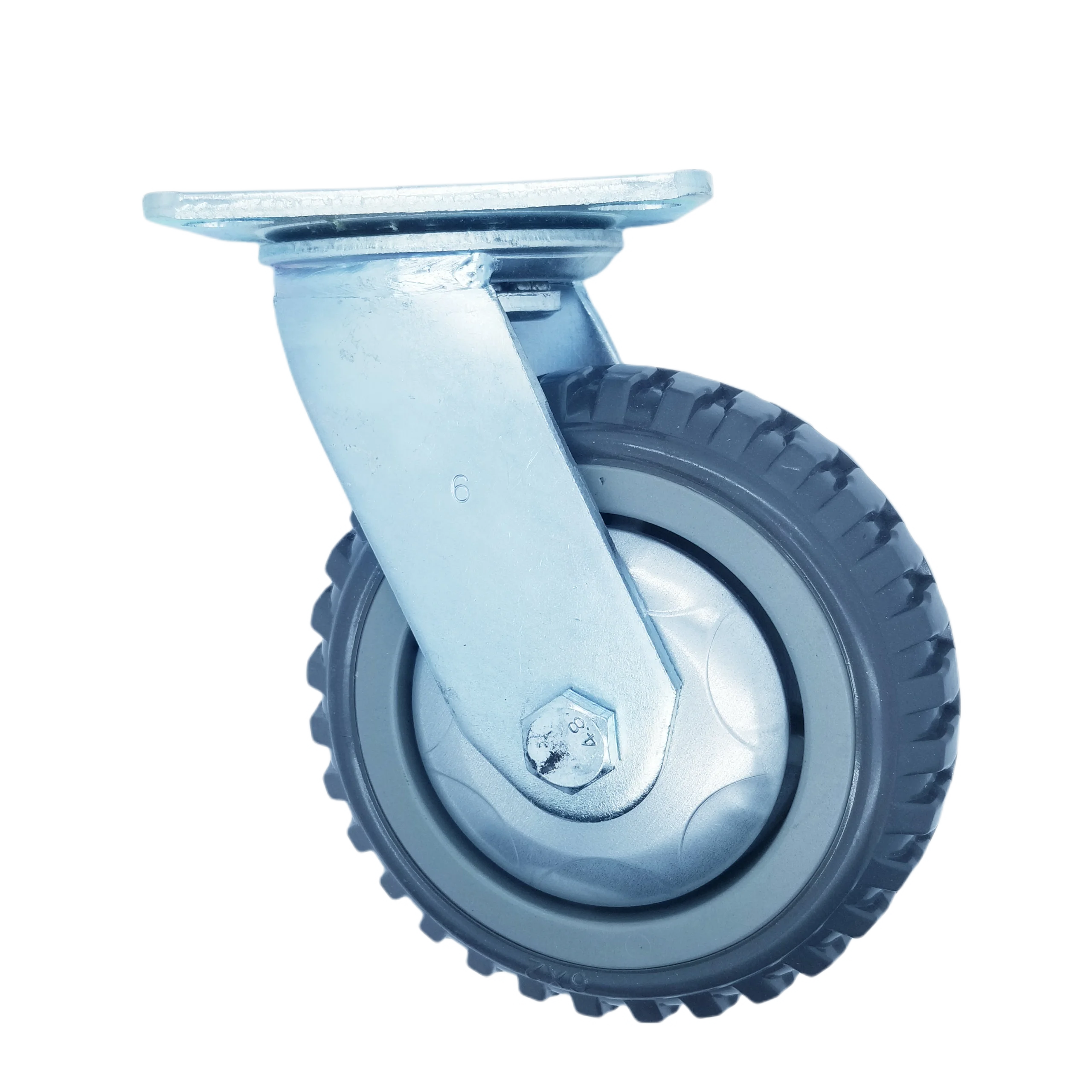 Best Selling High Load-bearing 280kg 5 Inch Yellow PU PVC Trolly Heavy Duty Fixed Caster Wheels