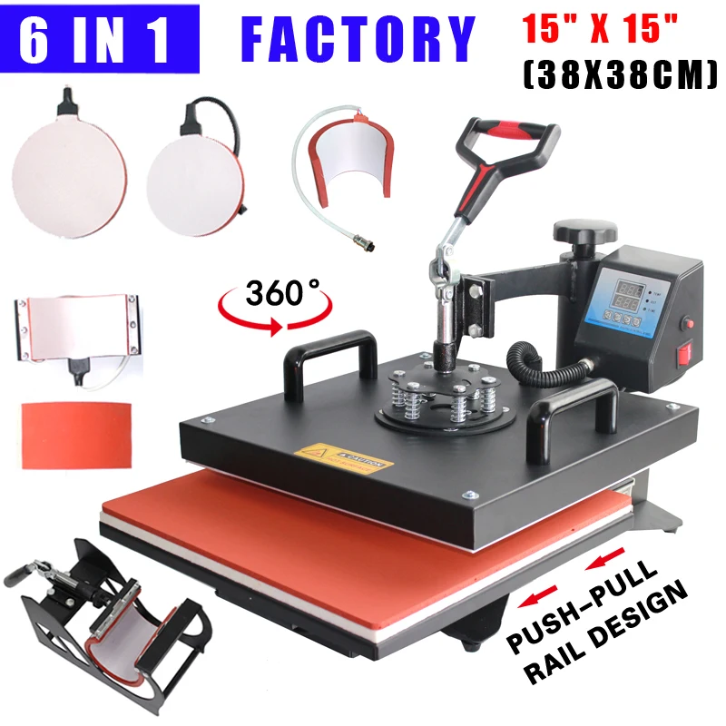 30*38 см 7 в 1 комбинированный термопресс с двойной станцией машина для переноса