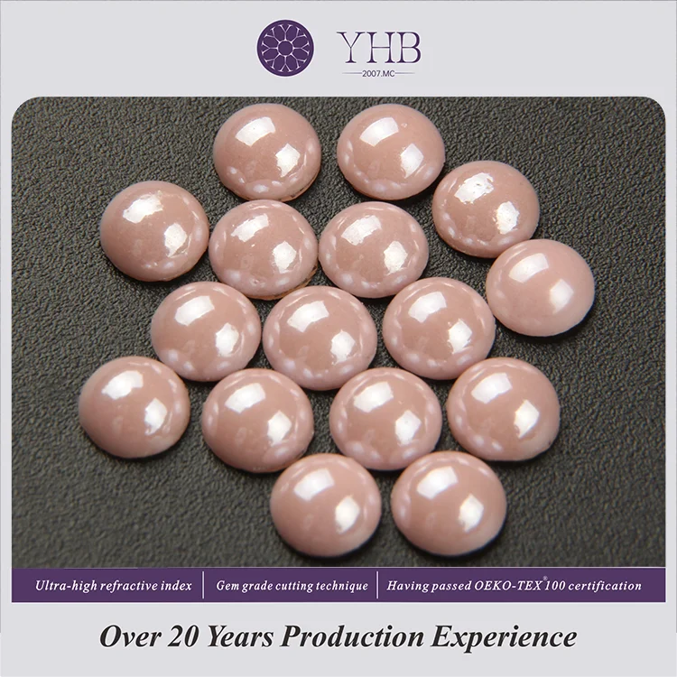 China YHB Sale Pearls Peach Half Round Flatback Pearls for Diy Jewelry Making
